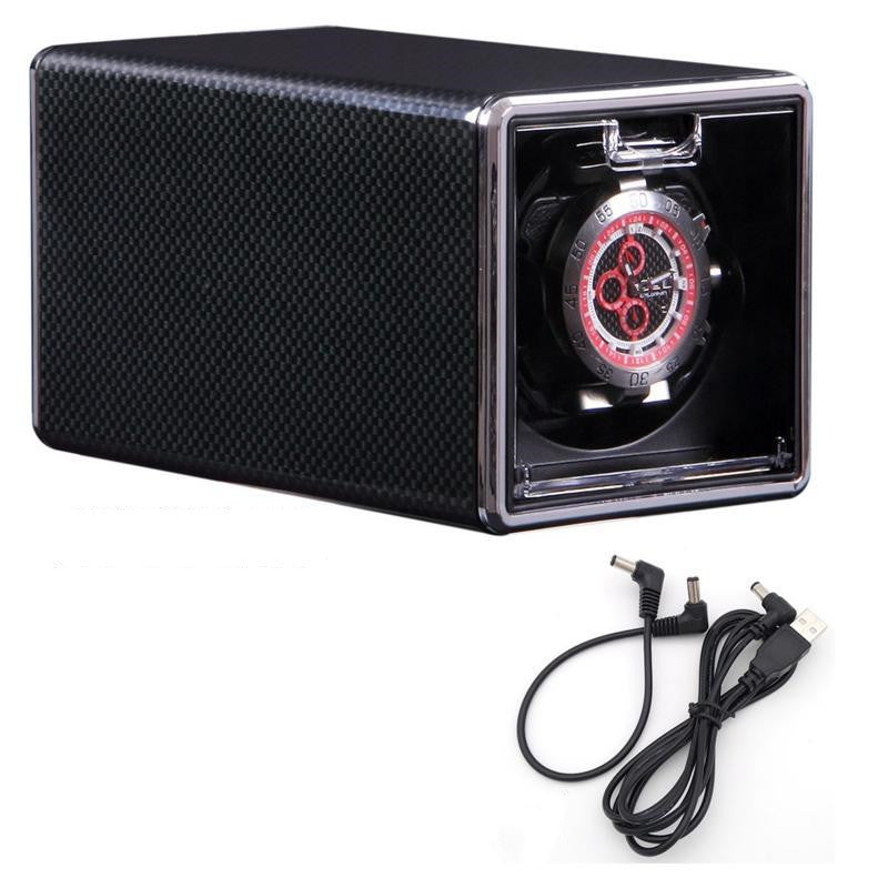 Automatic watch winder in black metal finish