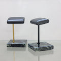Marble watch display stand with stainless steel rod and leather cushion