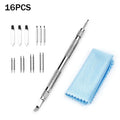 Spring bar strap tool kit with assorted spring bars and cleaning cloth