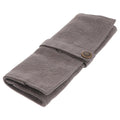 Canvas strap roll organizer for watch straps, shown open