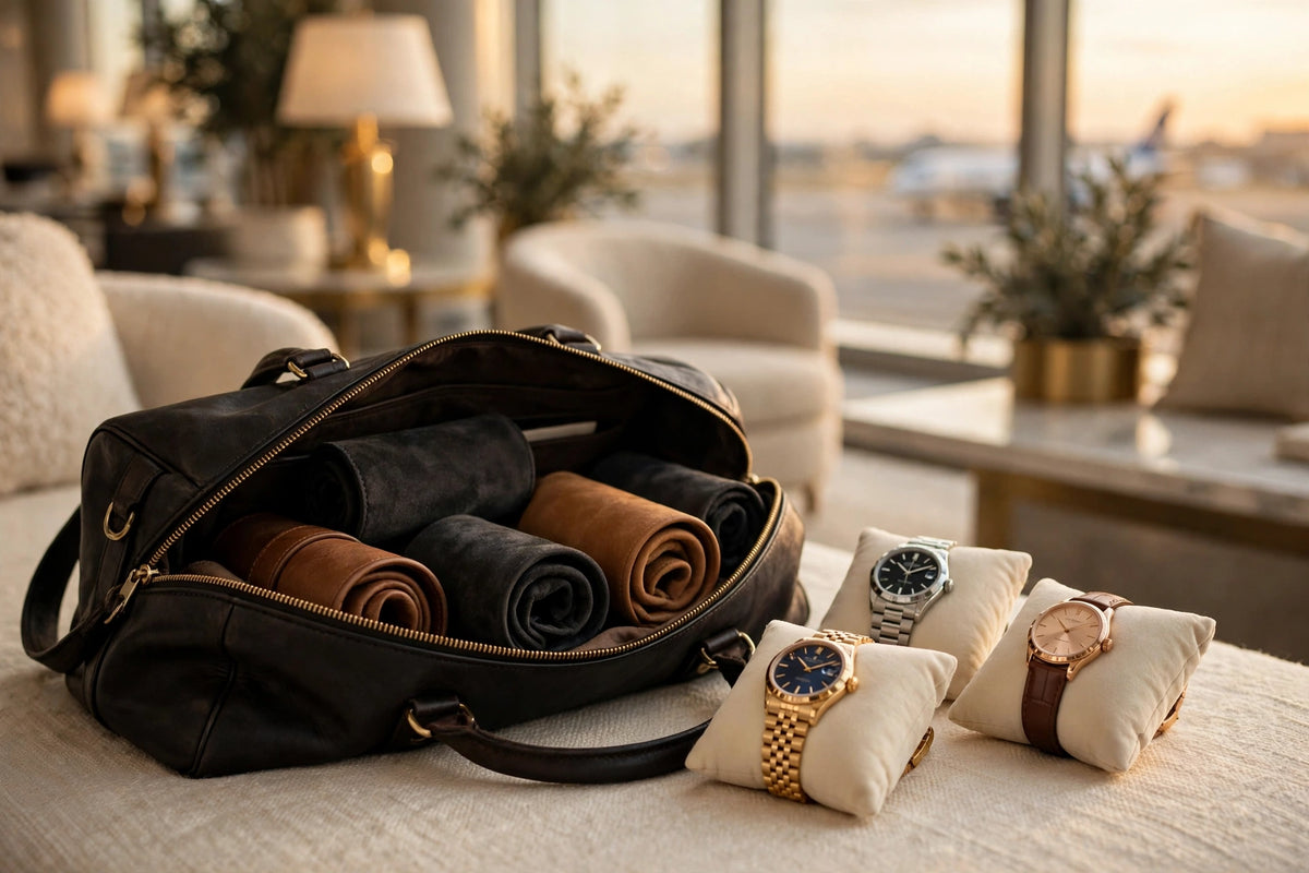 Crown & Case editorial — travelling with the collection